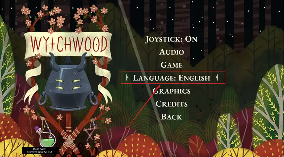 Wytchwood奇巫妙森-切换中文-点击language选项 Wytchwood奇巫妙森-切换中文-点击language选项