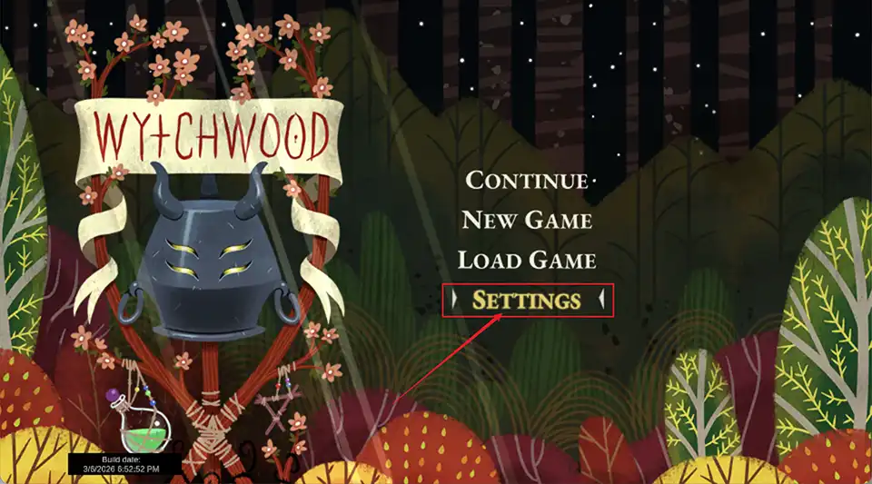 Wytchwood奇巫妙森-切换中文-点击settings按钮 Wytchwood奇巫妙森-切换中文-点击settings按钮